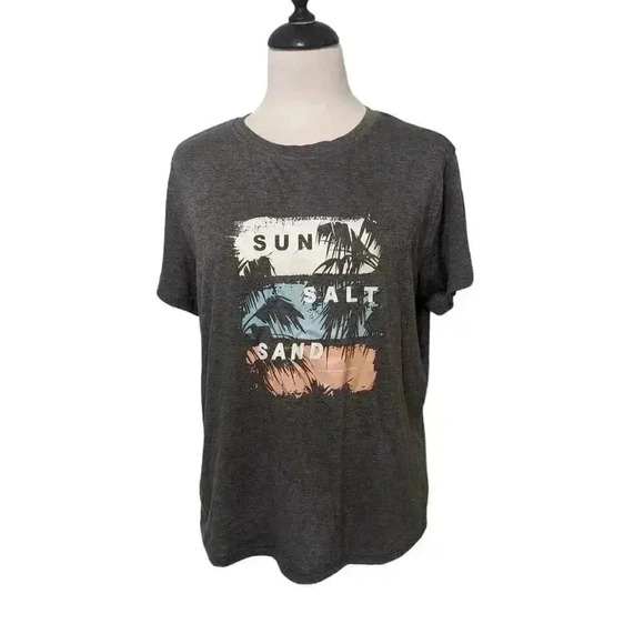 NWOT Gray Sun Salt Sand Screen Print Tee Size XL - Picture 1 of 6